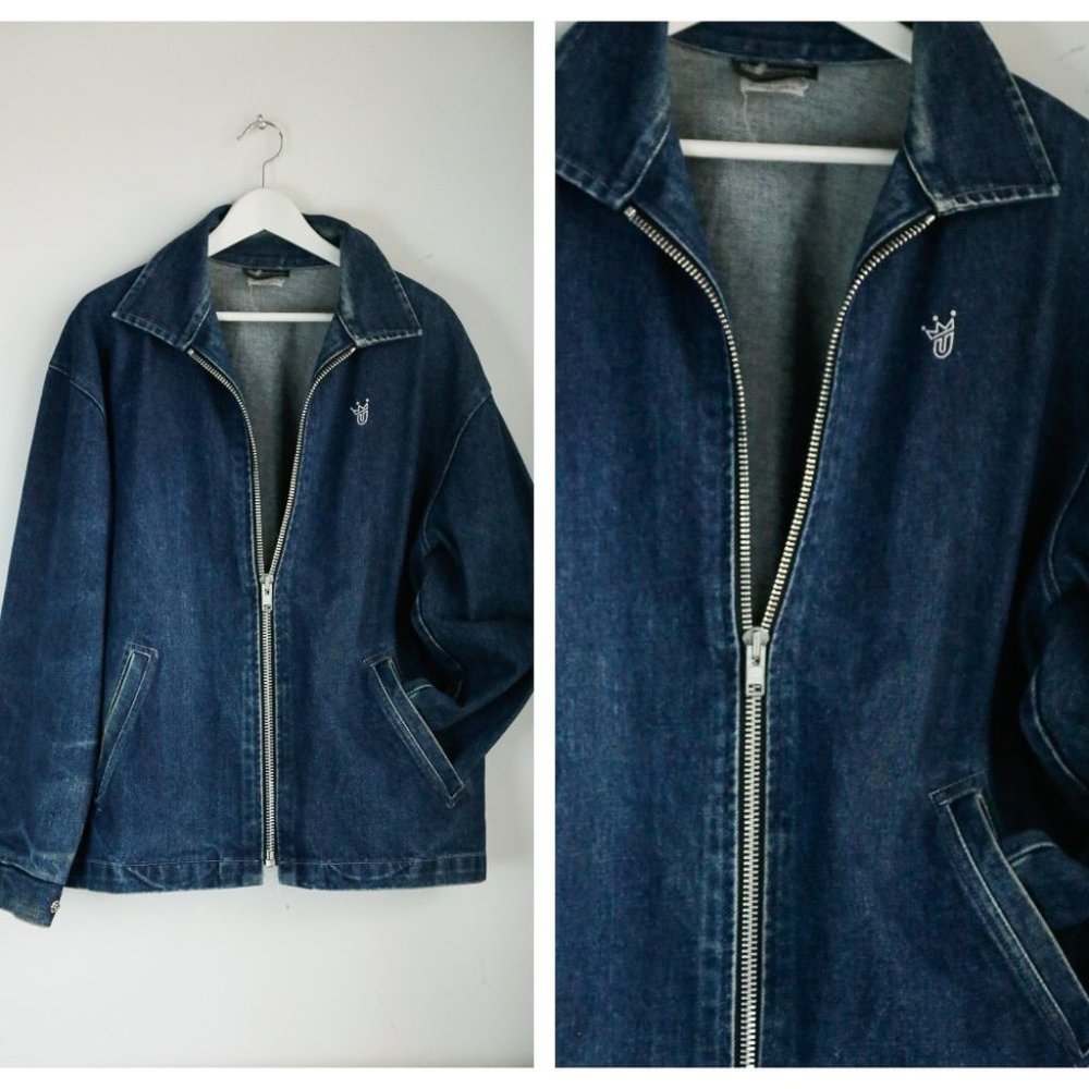 Underground Clothing Company Dark Wash Denim  Jacket w Chunky Zipper
